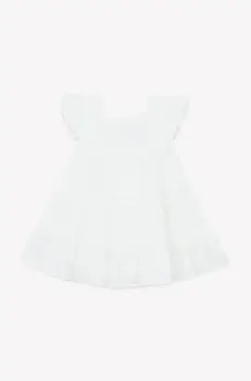 Tartine et Chocolat rochie din bumbac pentru bebelusi culoarea alb, mini, evazati, CA30151 imagine