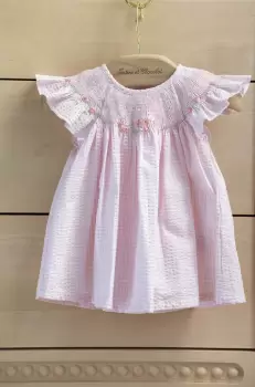 Tartine et Chocolat rochie din bumbac pentru bebelusi culoarea roz, mini, evazati imagine