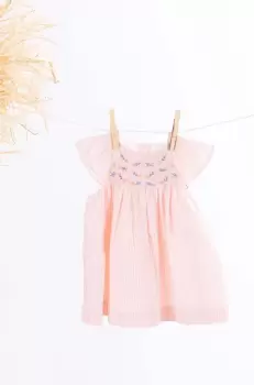 Tartine et Chocolat rochie din bumbac pentru bebelusi culoarea roz, mini, evazati imagine