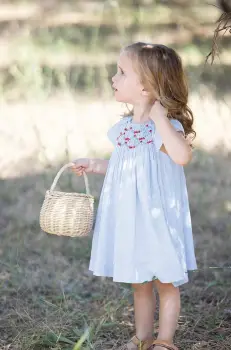 Tartine et Chocolat rochie din bumbac pentru copii culoarea bleumarin, mini, evazata imagine