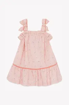 Tartine et Chocolat rochie din bumbac pentru copii culoarea portocaliu, mini, oversize, CA30021 imagine