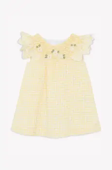 Tartine et Chocolat rochie fete culoarea galben, mini, evazati, CA30031 imagine