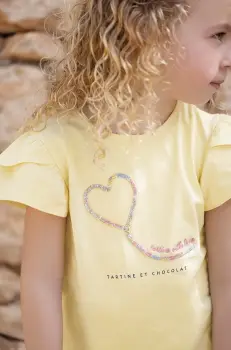 Tartine et Chocolat tricou bebe culoarea bej imagine