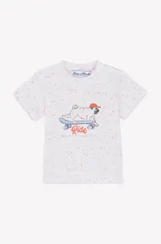 Tartine et Chocolat tricou din bumbac pentru bebelusi culoarea portocaliu, cu imprimeu, CA10031 imagine