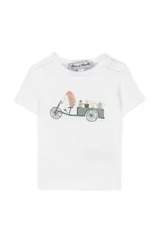 Tartine et Chocolat tricou din bumbac pentru bebelusi culoarea verde, cu imprimeu imagine