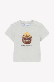 Tartine et Chocolat tricou din bumbac pentru bebelusi culoarea verde, cu imprimeu, CA10051 imagine