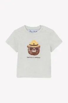 Tartine et Chocolat tricou din bumbac pentru bebelusi culoarea verde, cu imprimeu, CA10051 imagine