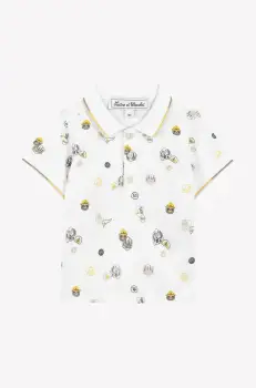 Tartine et Chocolat tricouri polo din bumbac pentru bebelusi culoarea verde, modelator, CA11121 imagine