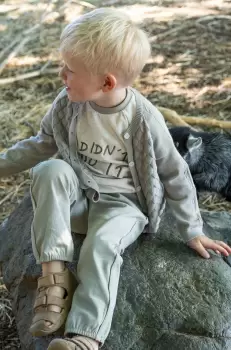 That's mine pantaloni copii Floke culoarea gri, neted imagine