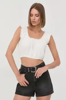 The Kooples bluza femei, culoarea alb, neted imagine