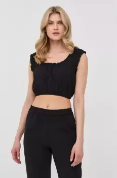 The Kooples bluza femei, culoarea negru, neted imagine
