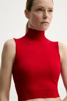 The Kooples bluza femei, culoarea rosu, neted, FTOP30005K imagine