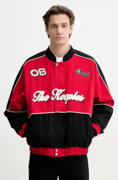 The Kooples geaca din denim culoarea rosu, de tranzitie, HBLO30010K imagine