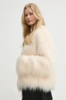 The Kooples geaca femei, culoarea bej, de tranzitie, FFOU29000K imagine