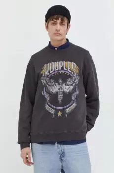 The Kooples hanorac de bumbac barbati, culoarea gri, cu imprimeu imagine