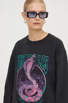 The Kooples hanorac de bumbac femei, culoarea negru, cu imprimeu imagine