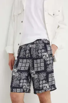 The Kooples pantaloni scurti barbati, culoarea albastru marin, HSHO28059K imagine