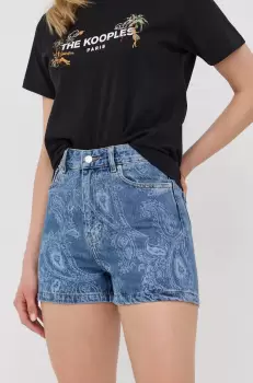 The Kooples pantaloni scurti jeans femei, modelator, high waist imagine