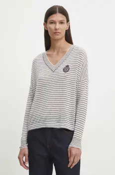 The Kooples pulover de lana femei, culoarea alb, light, FPUL29006K imagine