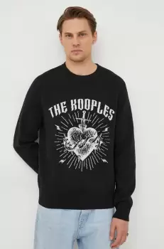 The Kooples pulover din amestec de lana barbati, culoarea negru imagine
