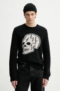 The Kooples pulover din amestec de lana barbati, culoarea negru, HPUL30003K imagine