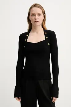 The Kooples pulover femei, culoarea negru, light, FPUL30090K imagine