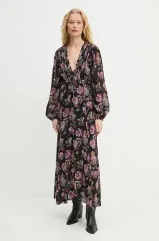 The Kooples rochie culoarea negru, maxi, drept, FROB29079K imagine