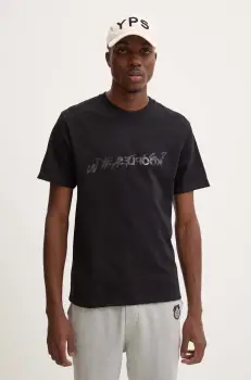 The Kooples tricou din bumbac barbati, culoarea negru, cu imprimeu, HTSC27010K imagine