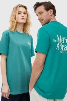 The Mercer Brand tricou din bumbac culoarea verde, cu imprimeu imagine