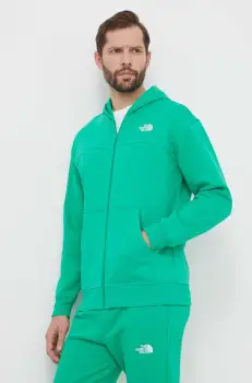 The North Face bluza barbati, culoarea verde, cu gluga, neted, NF0A87FBPO81 imagine