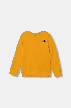 The North Face bluza copii TEEN BOX NSE REGULAR CREW culoarea galben, cu imprimeu, NF0A89H756P1 imagine