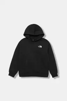 The North Face bluza copii TEEN ESSENTIAL OVERSIZED HOODIE culoarea negru, cu gluga, uni, NF0A89HAJK31 imagine