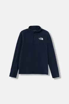 The North Face bluza copii TEEN GLACIER 1/4 ZIP PULLOVER culoarea bleumarin, uni, NF0A8CVG8K21 imagine