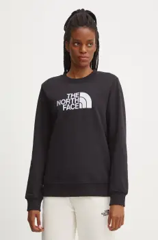 The North Face bluza Drew Peak Crew femei, culoarea negru, cu imprimeu, NF0A89EFJK31 imagine