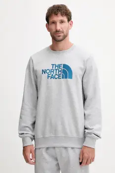 The North Face bluza Drew Peak culoarea gri, cu imprimeu, NF0A89EKFAO1 imagine