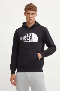 The North Face bluza Easy Hoodie barbati, culoarea negru, cu gluga, cu imprimeu, NF0A89FFJK31 imagine