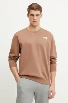 The North Face bluza Essential barbati, culoarea maro, cu imprimeu, NF0A89ET6IH1 imagine