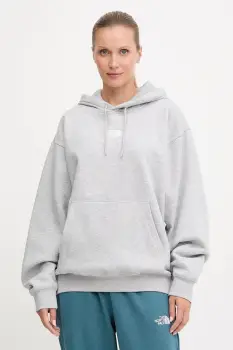 The North Face bluza Essential culoarea gri, cu gluga, melanj, NF0A89ENDYX1 imagine