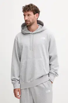 The North Face bluza Essential culoarea gri, cu gluga, melanj, NF0A89ESDYX1 imagine