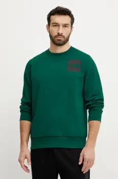The North Face bluza Fine barbati, culoarea verde, cu imprimeu, NF0A89EV6GI1 imagine