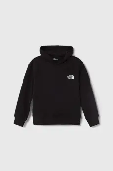 The North Face bluza OVERSIZED HOODIE culoarea negru, cu gluga, melanj imagine