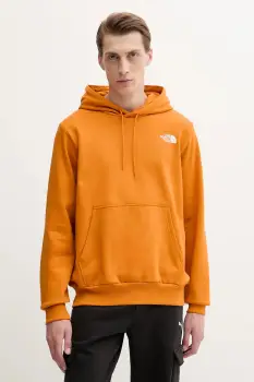 The North Face bluza Simple Dome culoarea portocaliu, cu gluga, cu imprimeu, NF0A89FCBRO1 imagine