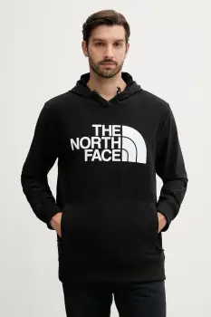 The North Face bluza Tekno culoarea negru, cu gluga, cu imprimeu, NF0A82V64H01 imagine