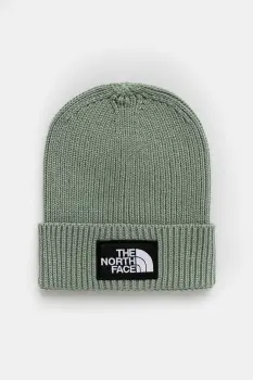 The North Face caciula copii KIDS TNF LOGO BOX CUFFED BEANIE culoarea verde, NF0A8CGUBQ11 imagine