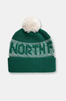 The North Face caciula Retro Cabin Beanie culoarea verde, din tricot gros, NF0A88QW84O1 imagine