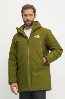 The North Face geaca de puf MTN Range barbati, culoarea verde, de iarna, NF0A88WEPIB1 imagine