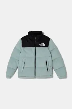 The North Face geaca de puf pentru copii TEEN 1996 RETRO NUPTSE JACKET culoarea turcoaz, NF0A8A4C1OC1 imagine