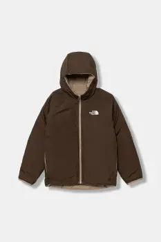 The North Face geaca reversibila pentru copii B REVERSIBLE PERRITO HOODED JACKET culoarea bej, NF0A88TWBOX1 imagine