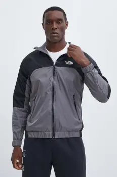 The North Face geaca Wind Shell Full Zip barbati, culoarea gri, de tranzitie, NF0A879FRPI1 imagine