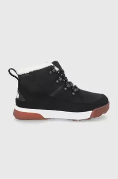 The North Face Ghete de piele femei, culoarea negru, izolare usoara imagine